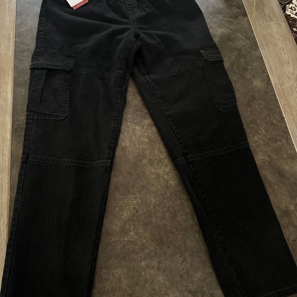 Isabel by Ingrid Isabel Maternity Cargo Black Jeans 90s straight style Size 4 - Picture 5 of 10